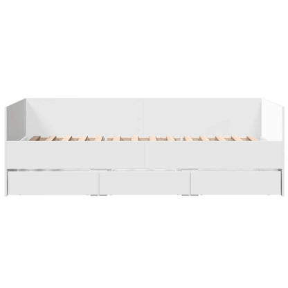 Bed Frame with Storage White 80 x 200 cm Engineered Wood