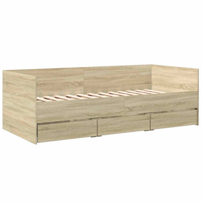 Bed Frame with Storage Sonoma Oak 80 x 200 cm Engineered Wood