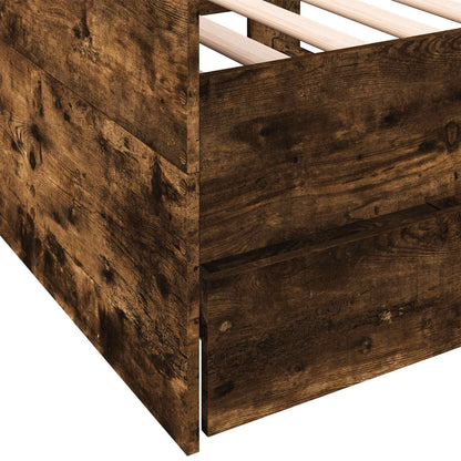 Bed Frame with Storage Smoked Oak 80 x 200 cm Engineered Wood
