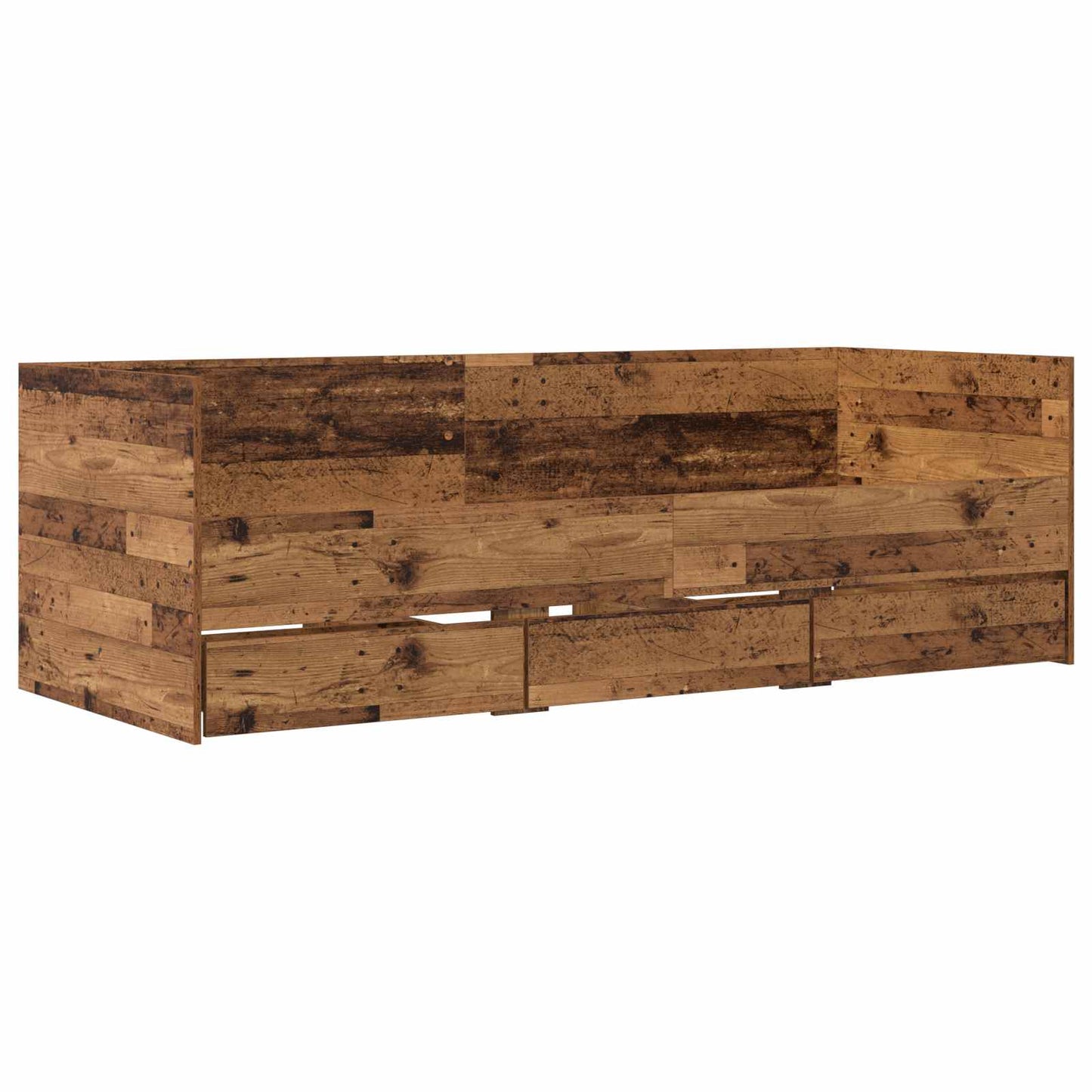 Bed Frame with Storage Old Wood 80 x 200 cm Engineered Wood