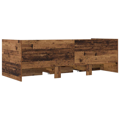 Bed Frame with Storage Old Wood 80 x 200 cm Engineered Wood
