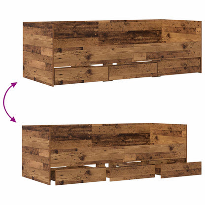 Bed Frame with Storage Old Wood 80 x 200 cm Engineered Wood
