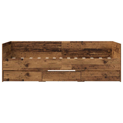 Bed Frame with Storage Old Wood 80 x 200 cm Engineered Wood