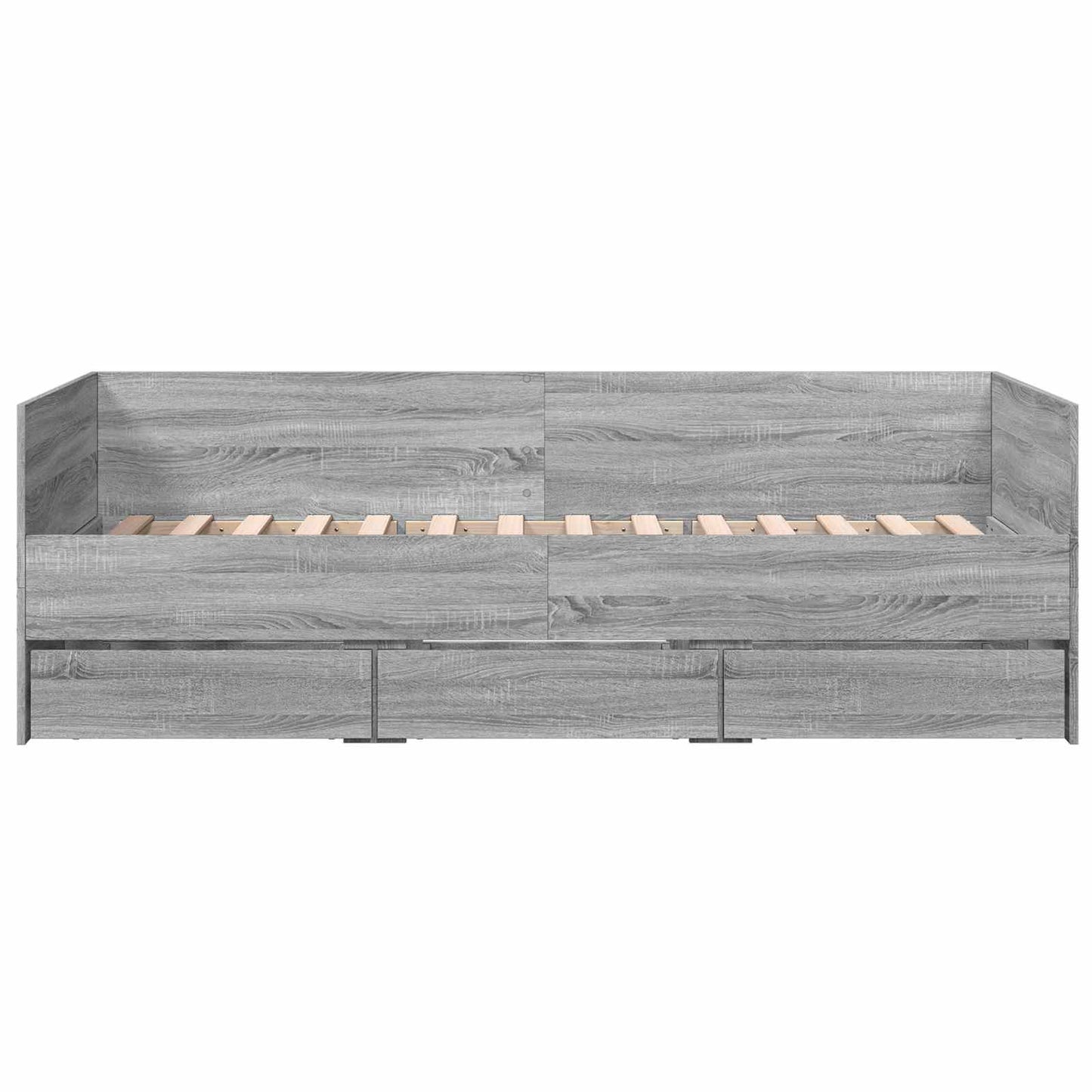 Bed Frame with Storage Grey Sonoma 80 x 200 cm Engineered Wood