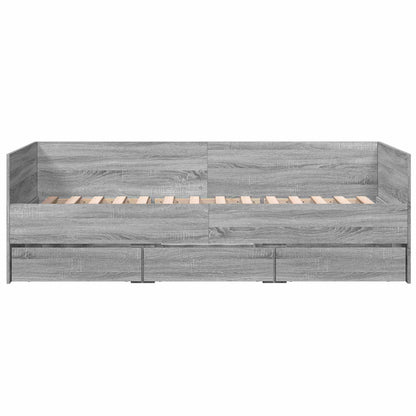 Bed Frame with Storage Grey Sonoma 80 x 200 cm Engineered Wood