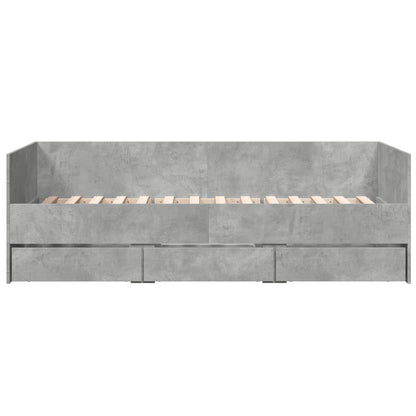 Bed Frame with Storage Concrete Grey 80 x 200 cm
