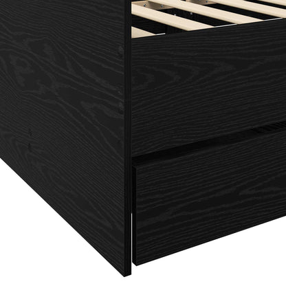 Bed Frame with Storage Black Oak 80 x 200 cm Engineered Wood