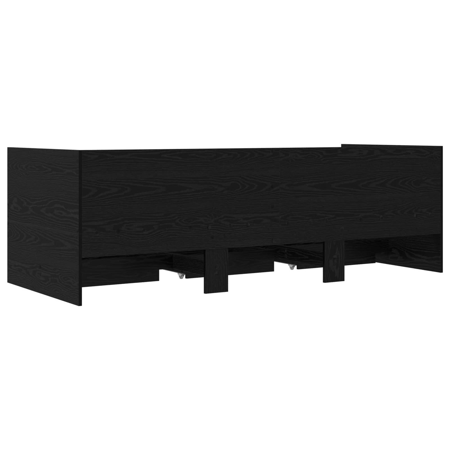 Bed Frame with Storage Black Oak 80 x 200 cm Engineered Wood