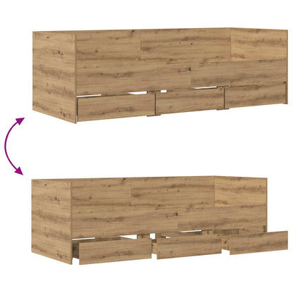 Bed Frame with Storage Artisian Oak 80 x 200 cm Engineered Wood