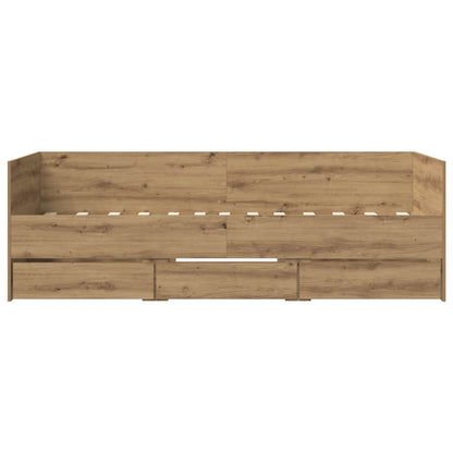 Bed Frame with Storage Artisian Oak 80 x 200 cm Engineered Wood