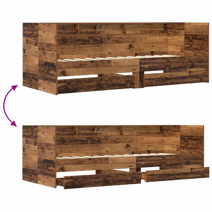 Bed Frame with Storage Old Wood 80 x 200 cm Engineered Wood