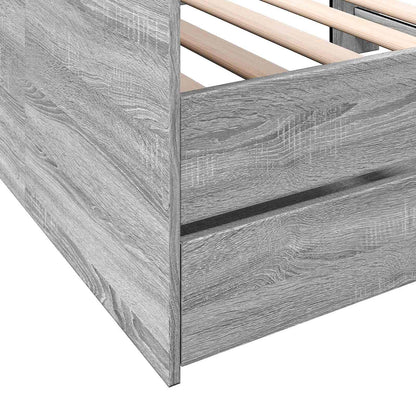 Bed Frame with Storage Grey Sonoma 80 x 200 cm Engineered Wood