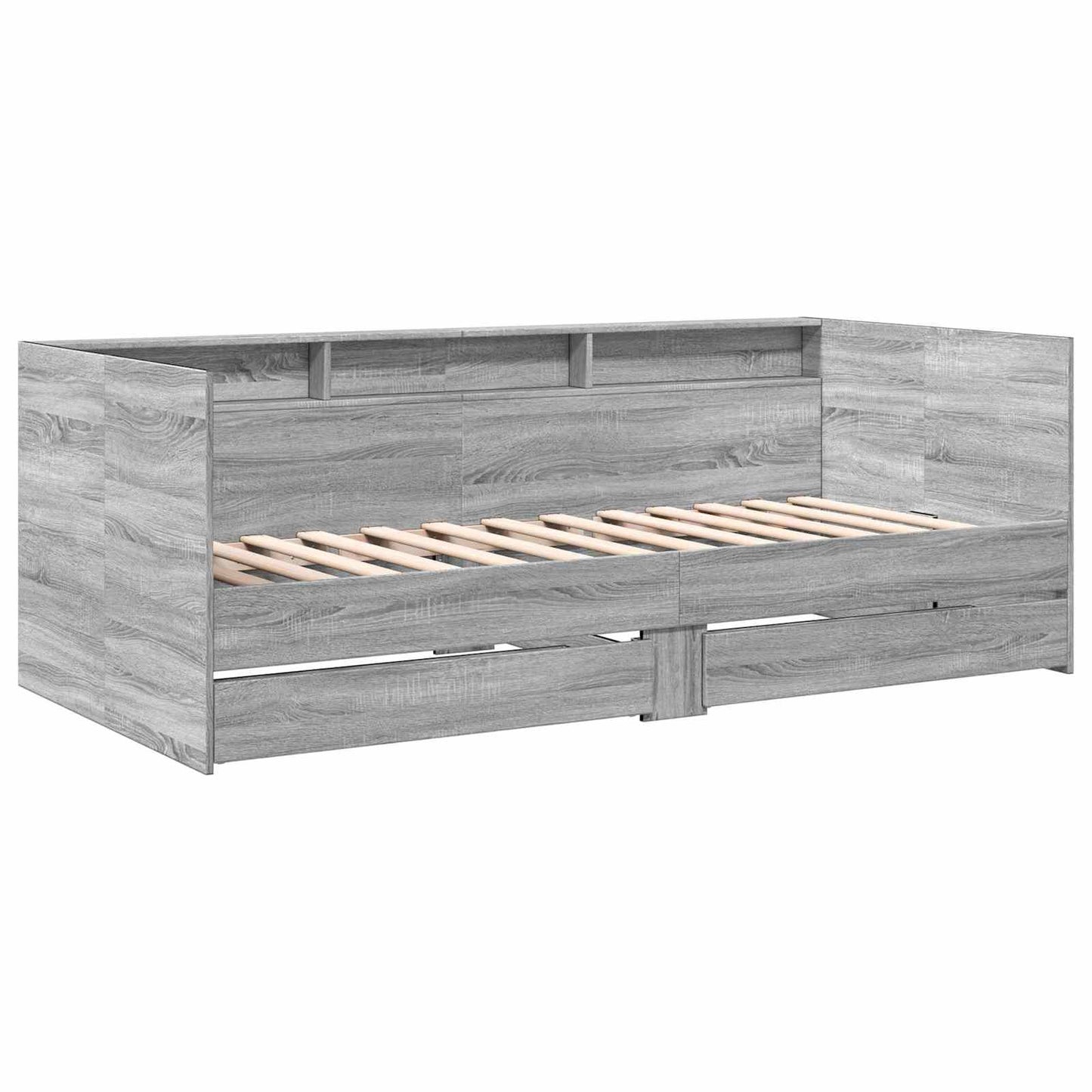 Bed Frame with Storage Grey Sonoma 80 x 200 cm Engineered Wood