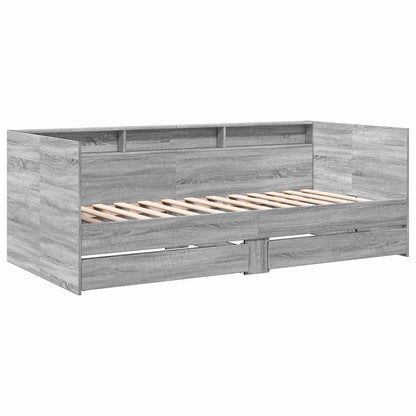 Bed Frame with Storage Grey Sonoma 80 x 200 cm Engineered Wood