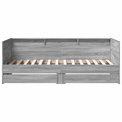 Bed Frame with Storage Grey Sonoma 80 x 200 cm Engineered Wood