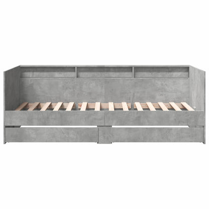 Bed Frame with Storage Concrete Grey 80 x 200 cm