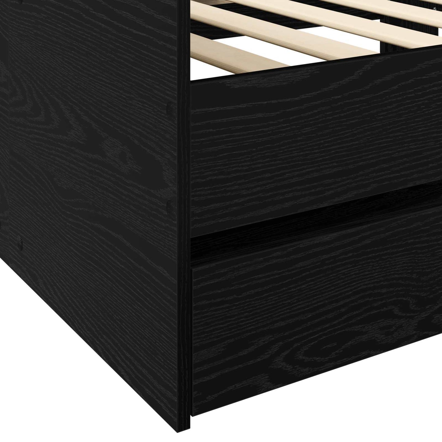 Bed Frame with Storage Black Oak 80 x 200 cm Engineered Wood