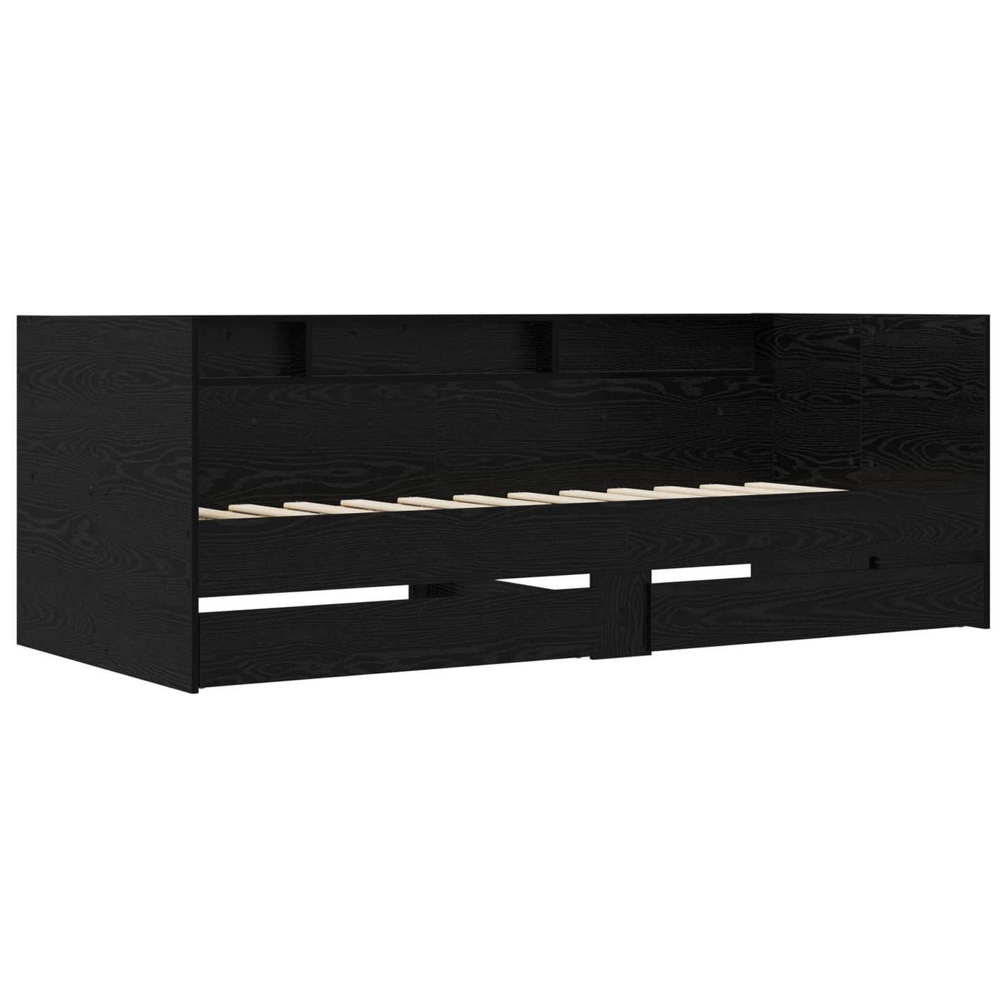 Bed Frame with Storage Black Oak 80 x 200 cm Engineered Wood