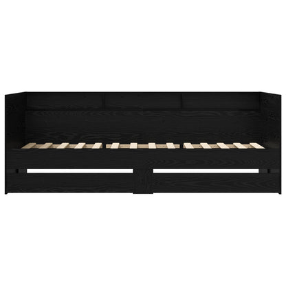 Bed Frame with Storage Black Oak 80 x 200 cm Engineered Wood