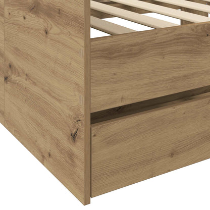 Bed Frame with Storage Artisian Oak 80 x 200 cm Engineered Wood