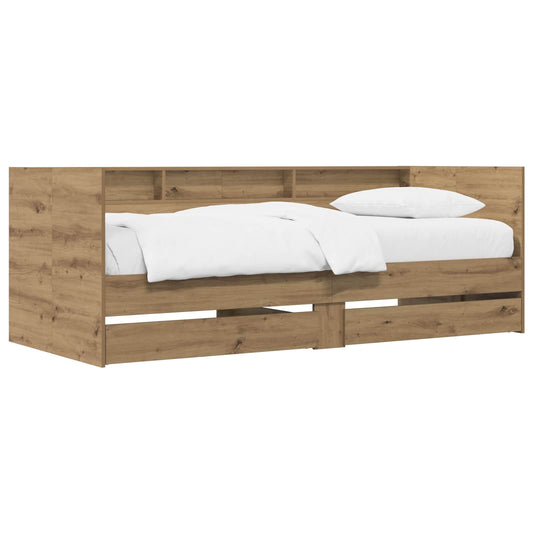 Daybed with Drawer with Shelf Artisian Oak Engineered Wood