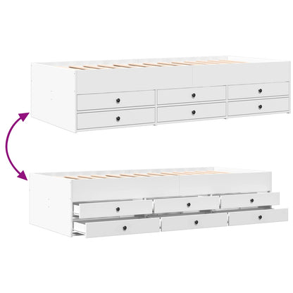 Bed Frame with Storage White 80 x 200 cm Engineered Wood