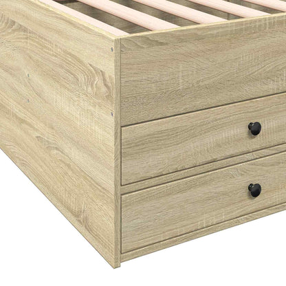 Bed Frame with Storage Sonoma Oak 80 x 200 cm Engineered Wood