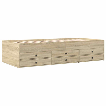 Bed Frame with Storage Sonoma Oak 80 x 200 cm Engineered Wood