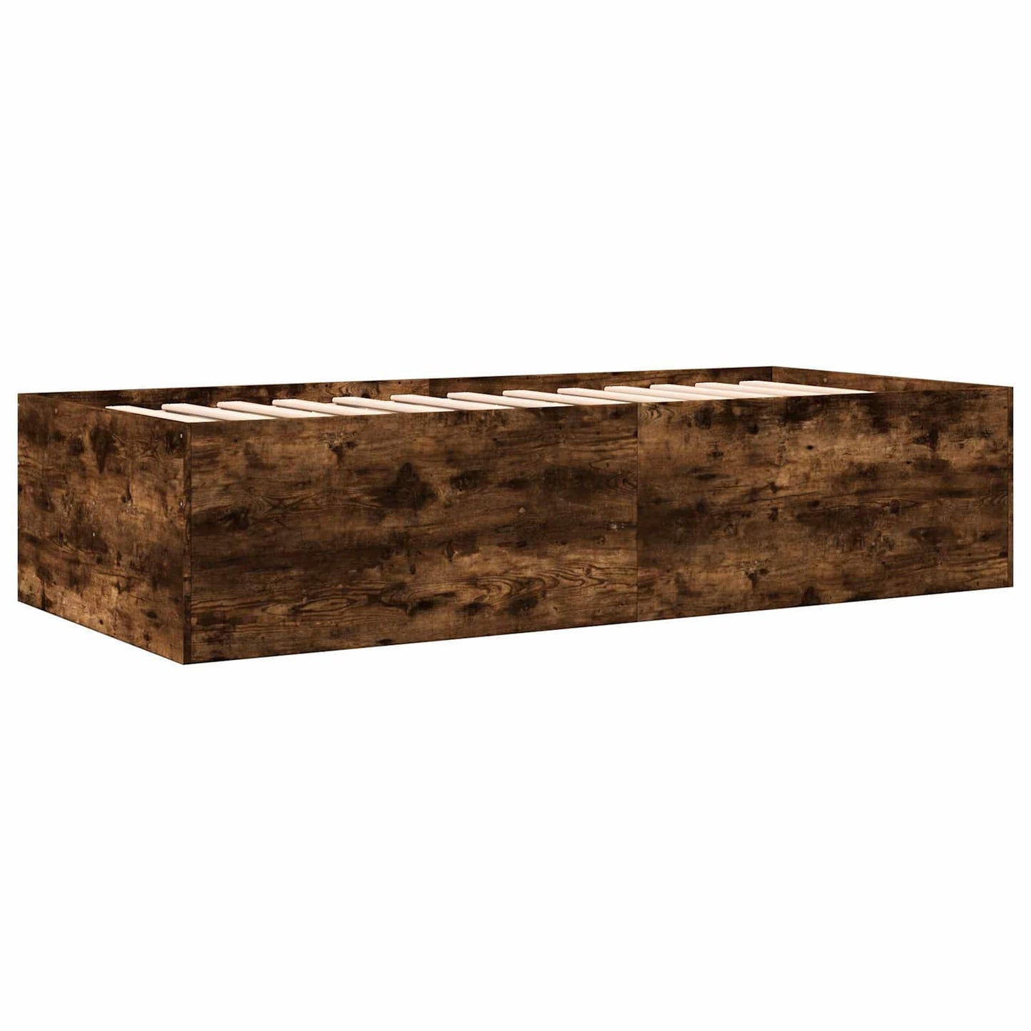 Bed Frame with Storage Smoked Oak 80 x 200 cm Engineered Wood