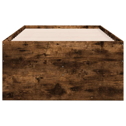 Bed Frame with Storage Smoked Oak 80 x 200 cm Engineered Wood