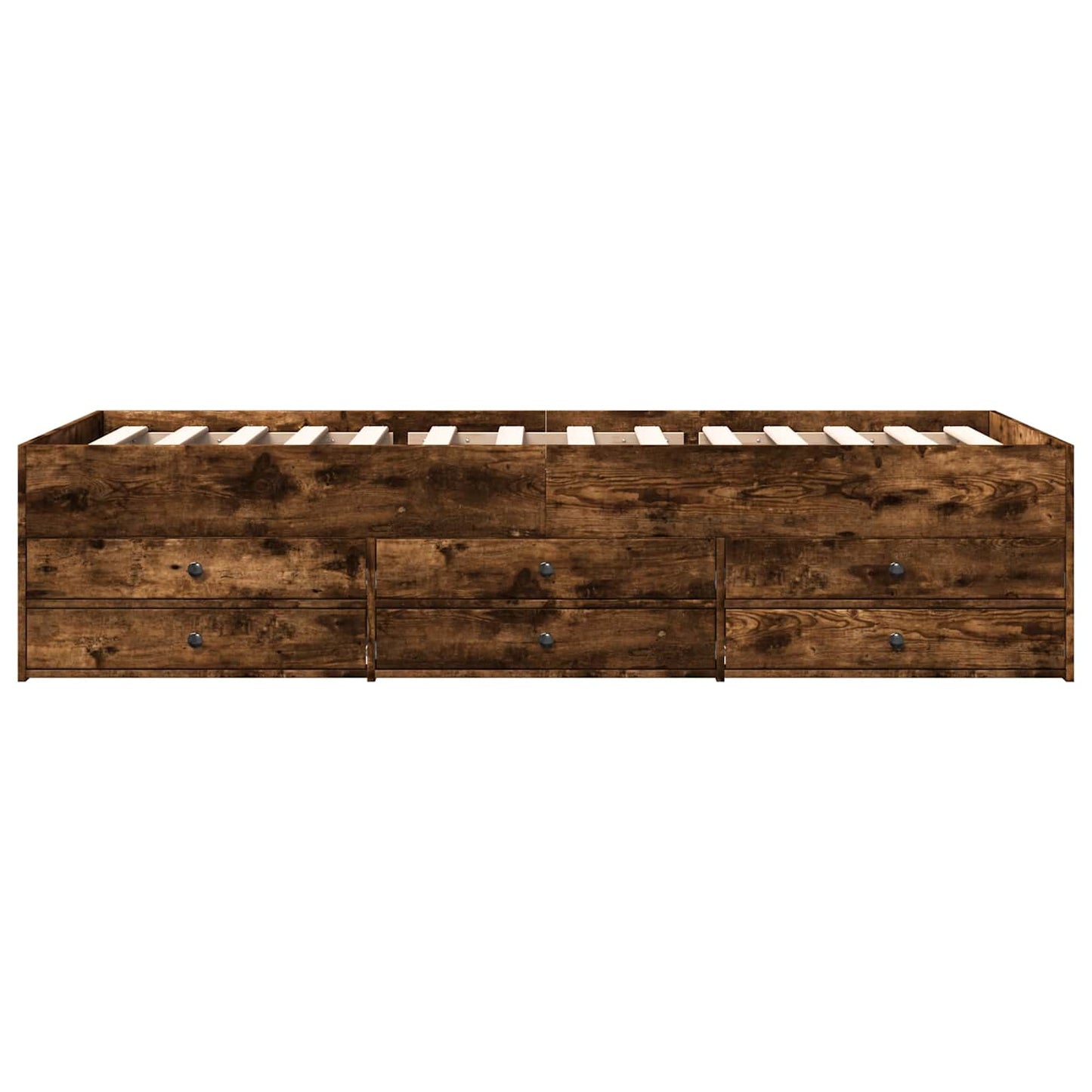 Bed Frame with Storage Smoked Oak 80 x 200 cm Engineered Wood