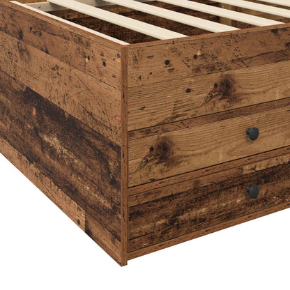 Bed Frame with Storage Old Wood 80 x 200 cm Engineered Wood