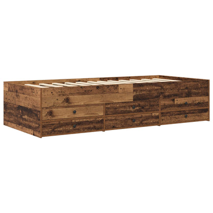 Bed Frame with Storage Old Wood 80 x 200 cm Engineered Wood
