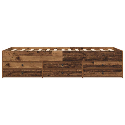 Bed Frame with Storage Old Wood 80 x 200 cm Engineered Wood