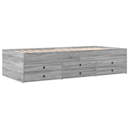 Bed Frame with Storage Grey Sonoma 80 x 200 cm Engineered Wood