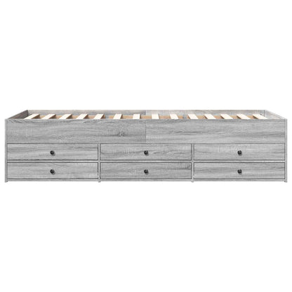 Bed Frame with Storage Grey Sonoma 80 x 200 cm Engineered Wood