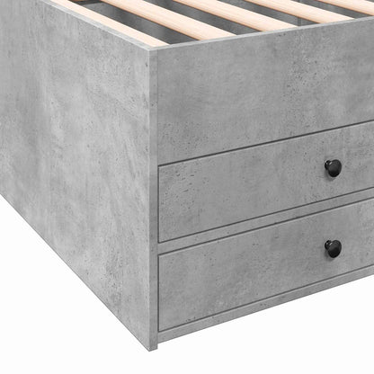Bed Frame with Storage with Drawer Concrete Grey 80 x 200 cm