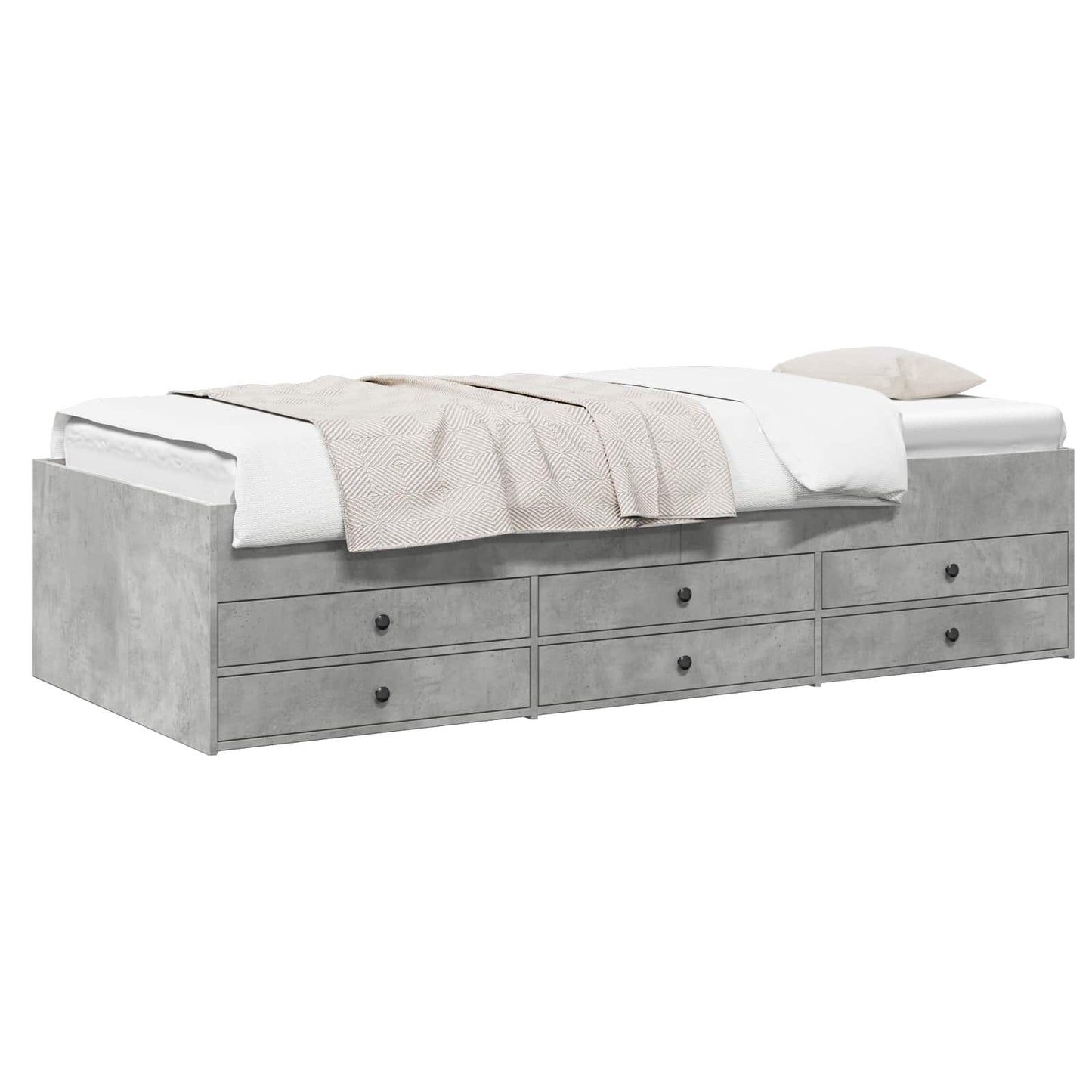 Bed Frame with Storage with Drawer Concrete Grey 80 x 200 cm
