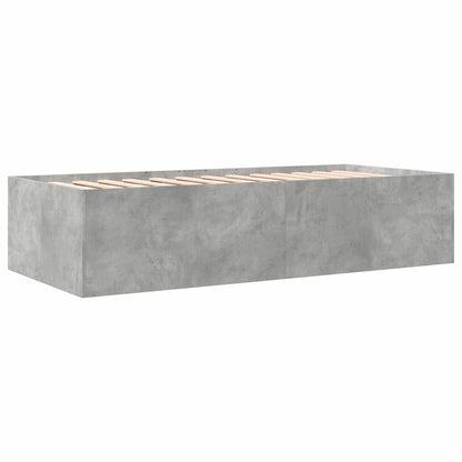 Bed Frame with Storage with Drawer Concrete Grey 80 x 200 cm