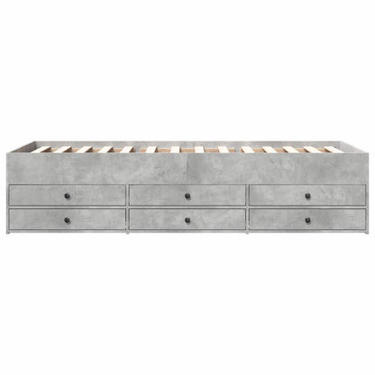 Bed Frame with Storage with Drawer Concrete Grey 80 x 200 cm