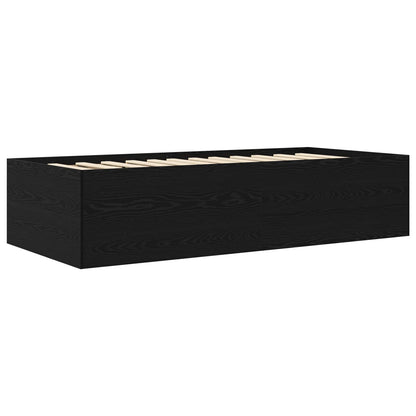 Bed Frame with Storage Black Oak 80 x 200 cm Engineered Wood