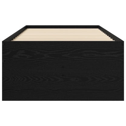 Bed Frame with Storage Black Oak 80 x 200 cm Engineered Wood