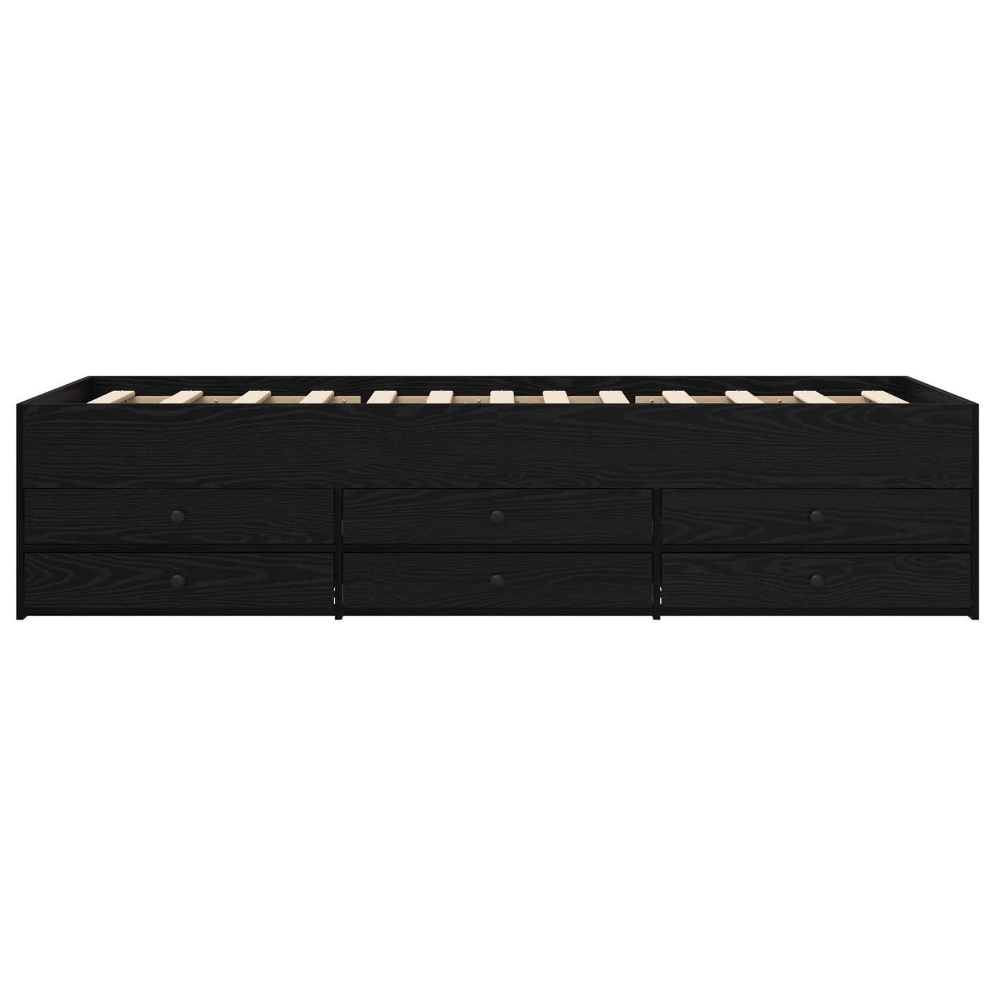 Bed Frame with Storage Black Oak 80 x 200 cm Engineered Wood