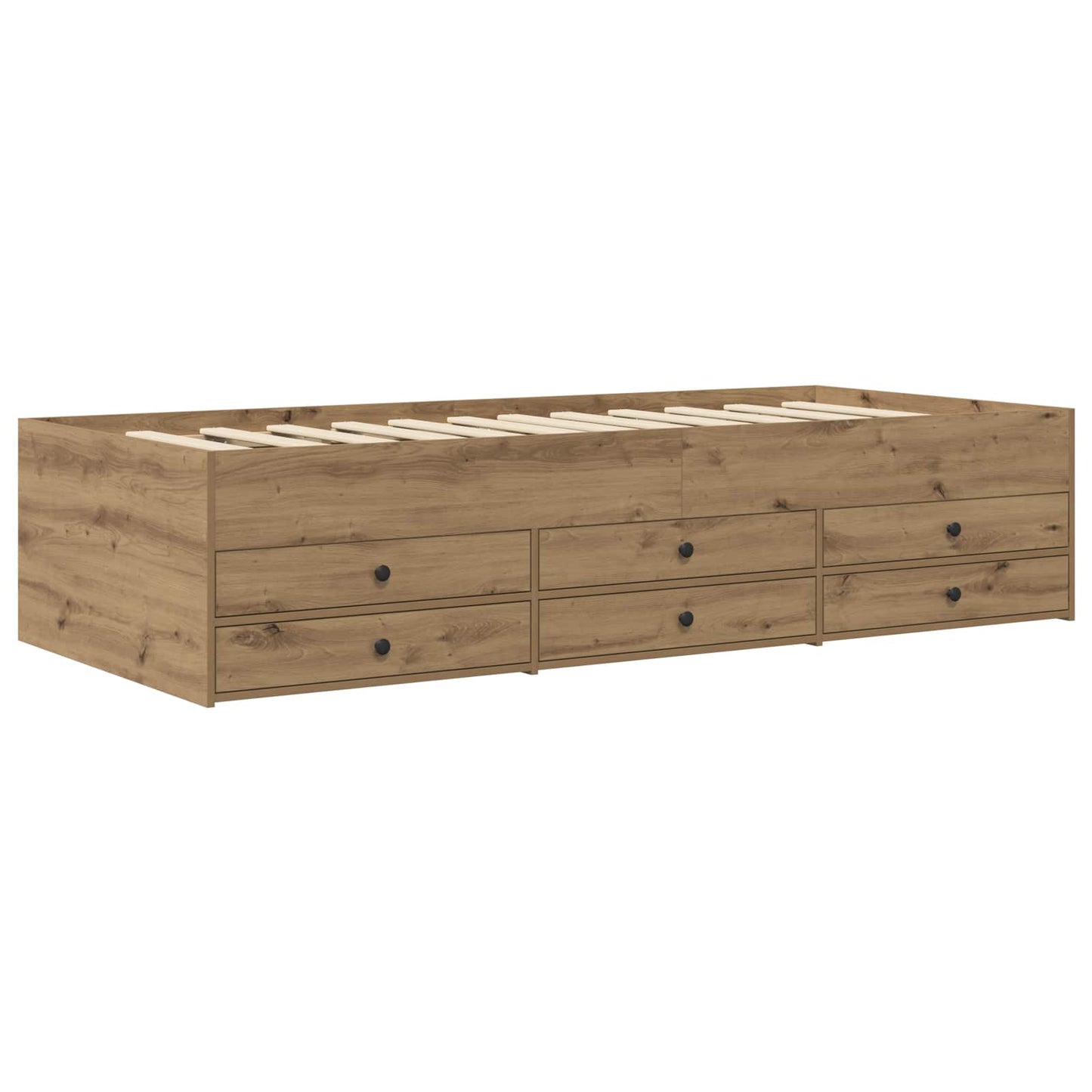 Bed Frame with Storage Artisian Oak 80 x 200 cm Engineered Wood