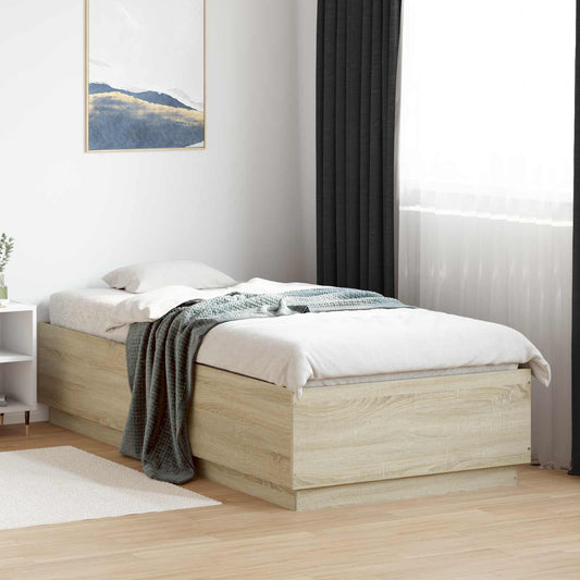 Bed Frame Sonoma Oak 80 x 200 cm Engineered Wood