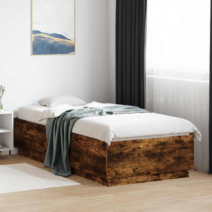 Bed Frame Smoked Oak 80 x 200 cm Engineered Wood