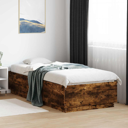 Bed Frame Smoked Oak 80 x 200 cm Engineered Wood