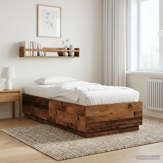 Bed Frame Old Wood 80 x 200 cm Engineered Wood