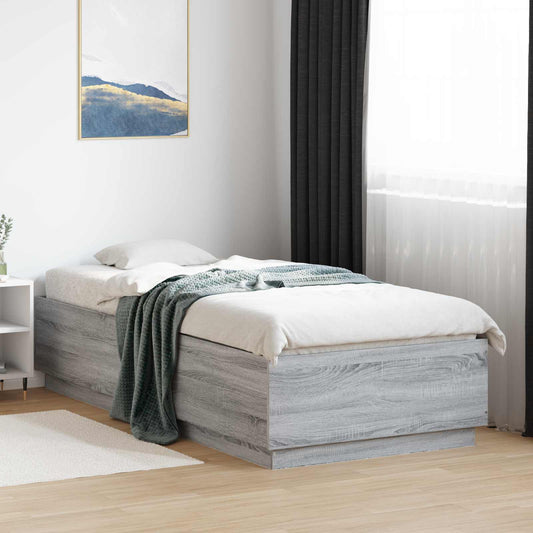 Bed Frame Grey Sonoma 80 x 200 cm Engineered Wood