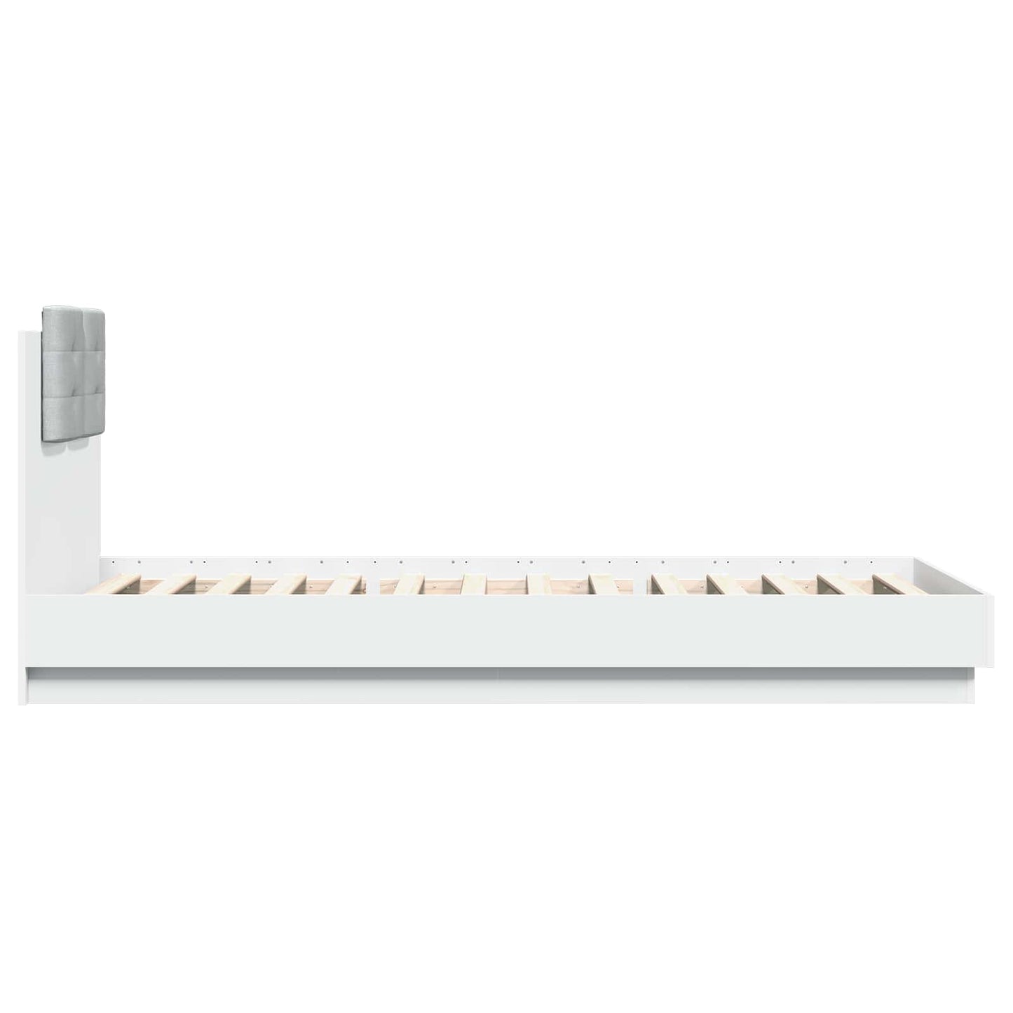 Bed Frame with Headboard White Engineered Wood